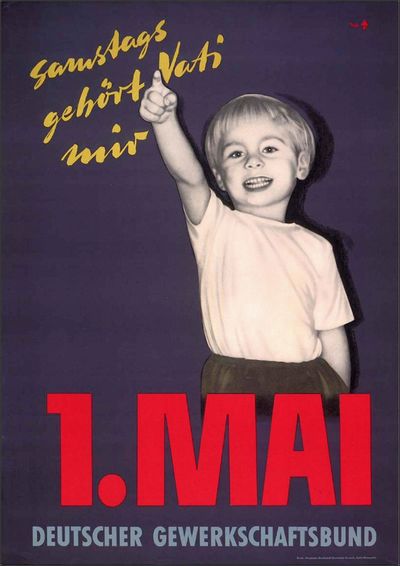 Plakat des Deutschen Gewerkschaftsbundes (DGB) aus dem Jahr 1956.