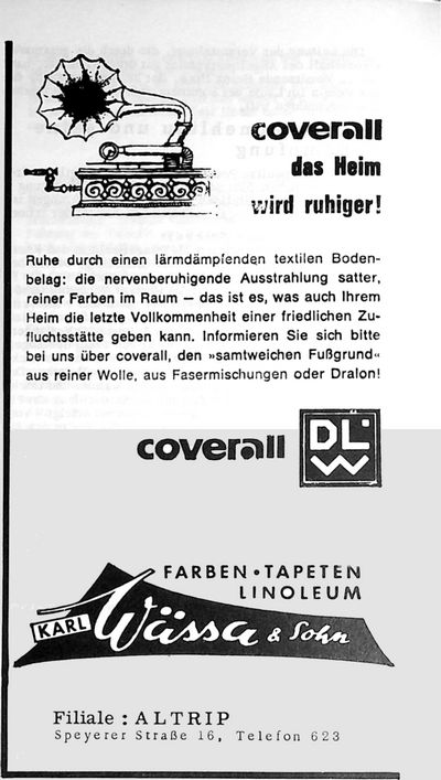 Nachrichtenblatt der Gemeinde Altrip | Donnerstag, den 4. Juni 1964 | 5 Jahrgang - Nummer 23 | KARL Wässa & Sohn