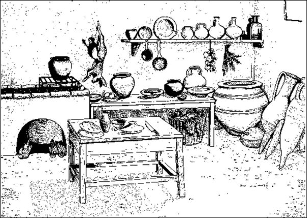 Abb. 9: Römische Küche samt Inventar