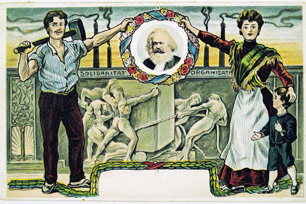 Bildpostkarte mit dem Porträt von Karl Marx aus dem Jahr 1895. (Foto: vorwaerts.de)