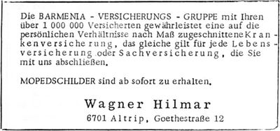 Hilmar Wagner (Nachrichtenblatt der Gemeinde Altrip | Donnerstag, den 21. März 1963 | 4. Jahrgang - Nummer 12)