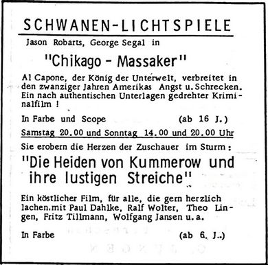 SCHWANEN-LICHTSPIELE (Nachrichtenblatt der Gemeinde Altrip | Donnerstag, den 10. Oktober 1968  | 9. Jahrgang - Nummer 41)